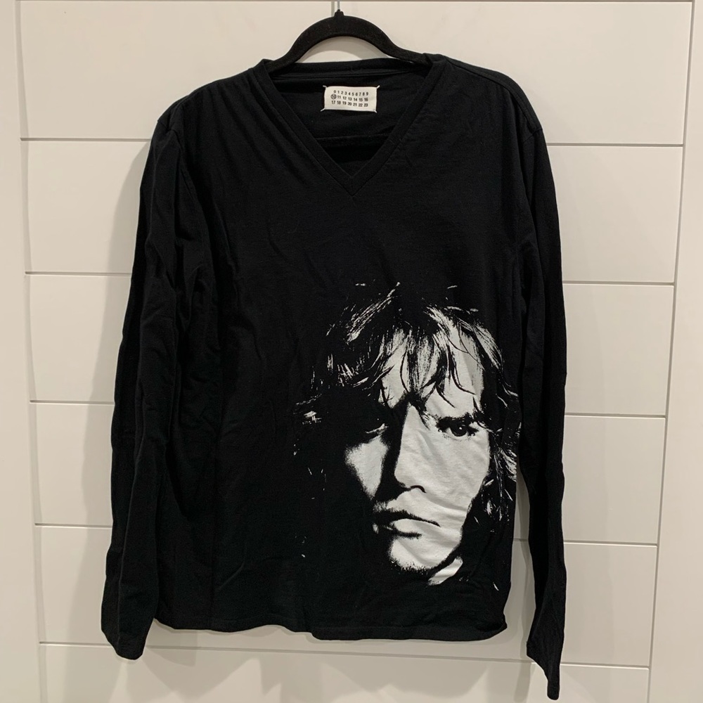 Maison Martin Margiela black long sleeve graphic t
